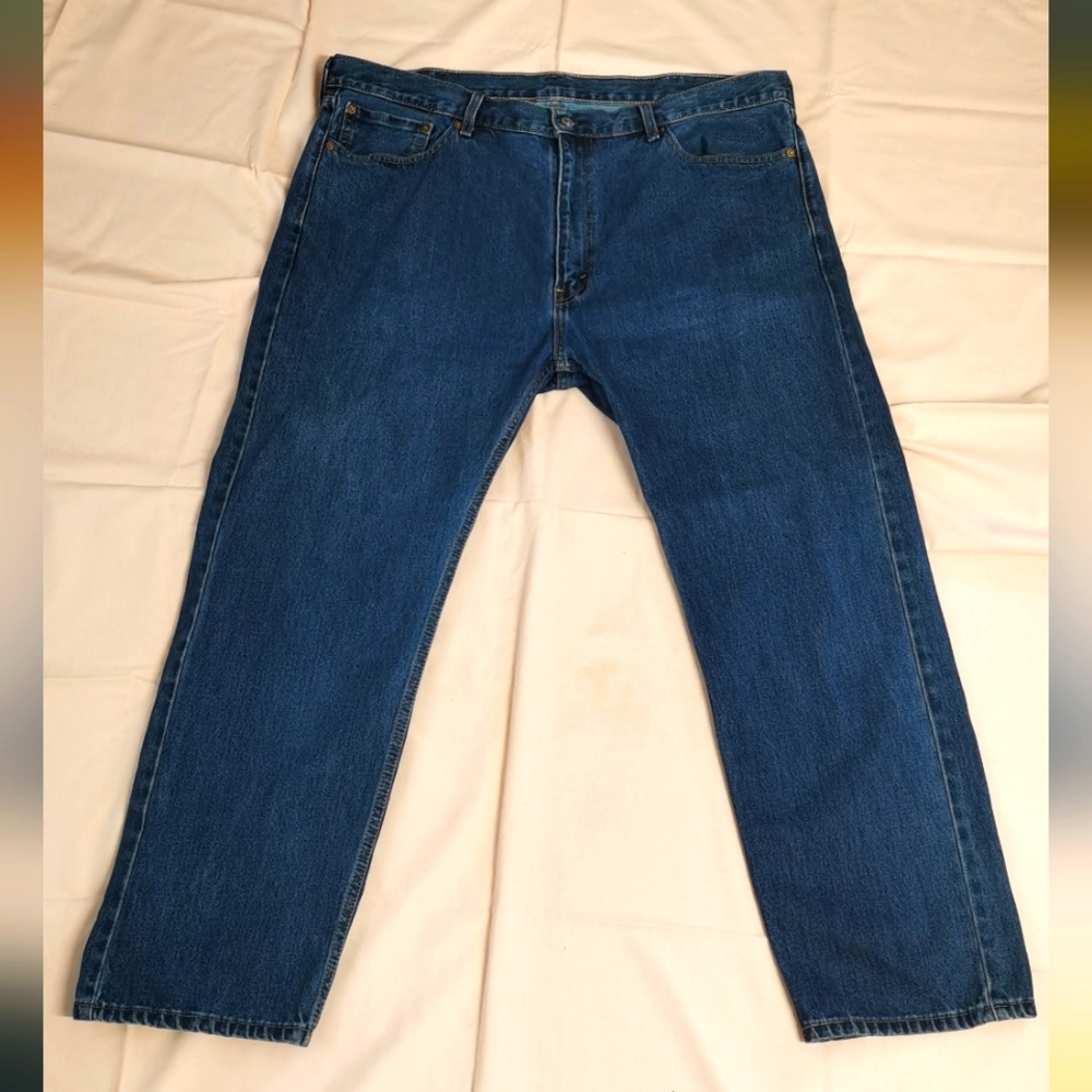 Levis Men's 505 W42 L30 Blue Regular Straight Denim Jeans